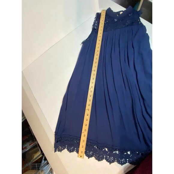 Alter'd State Navy Swing Dress with Crocheted Neckline and Hem Size Medium - Picture 8 of 10